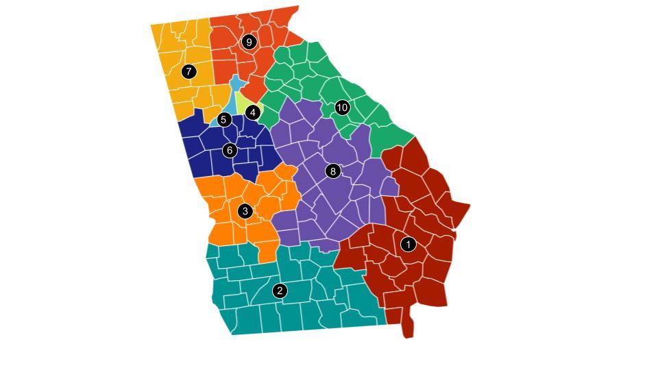 Map of Georgia Judicial Districts