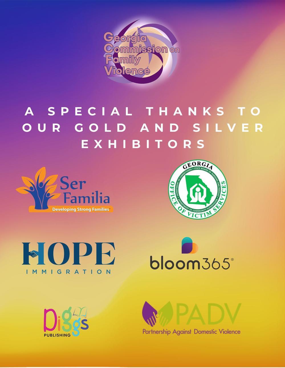 Conference exhibitors' logos