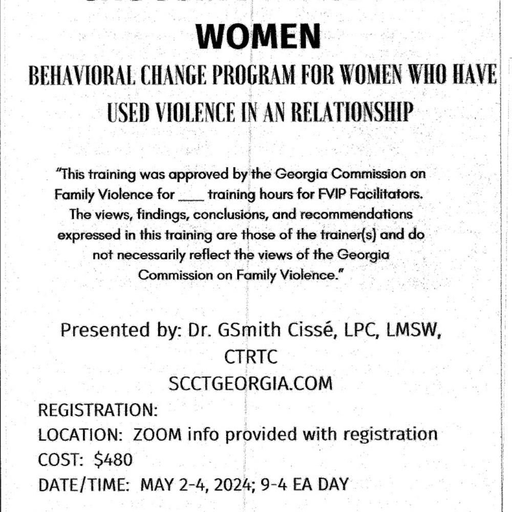       Choosing Peace For Women: Behavioral Change Program for Women Who Have Used Violence in a Relationship Curriculum Training
  